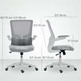 thumbnail image 2 of Ergonomic Office Chair with Lumbar Support & Flip-Up Armrests - Grey Mesh Task Desk Chair for Home Office, Living Room, or Study - Adjustable Height & Swivel, 2 of 7