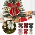 thumbnail image 7 of Velvet Christmas Bows for Tree Decorations - Double Loop Wreath Bow for Xmas Tree Topper, Garland, Gift Wrapping and Hanukkah Party DIY Holiday Home Décor, 7 of 7