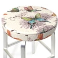 thumbnail image 3 of Kll Flying Butterflies Round Bar Chair Cushion Cover 12 Inch,Bar Stool Protector With Elastic, Soft Washable, 3 of 7