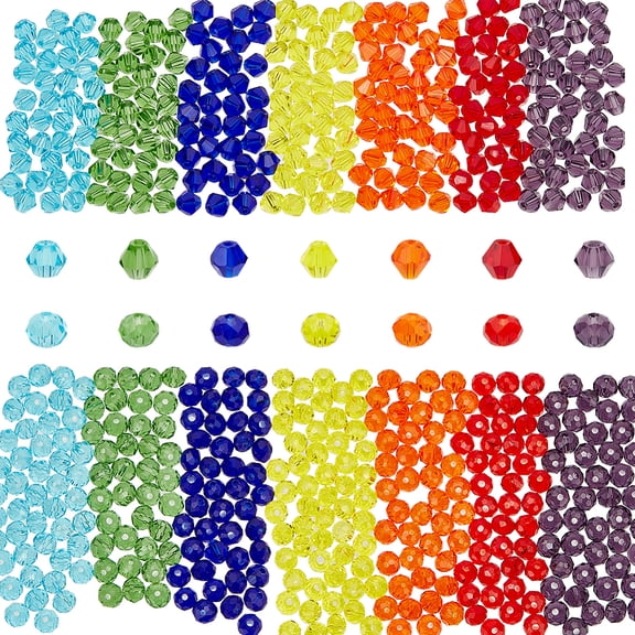 14 Strands 6mm Glass Faceted Bicone Beads 917Pcs Faceted Beads for Jewelry Making Loose Spacer Beads Wholesale for DIY Craft Making Beading Project