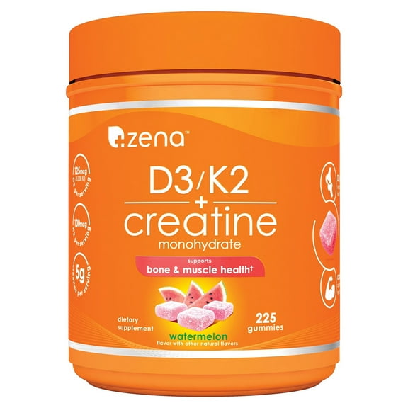 Zena D3/K2   Creatine Gummies, 225 Count