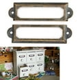 thumbnail image 3 of 20pcs Drawer Label Retro Metal Office File Cabinet Shelves Drawer Name Card Note Accessory Label Holder Frames with Screws [Green Bronze], 3 of 8