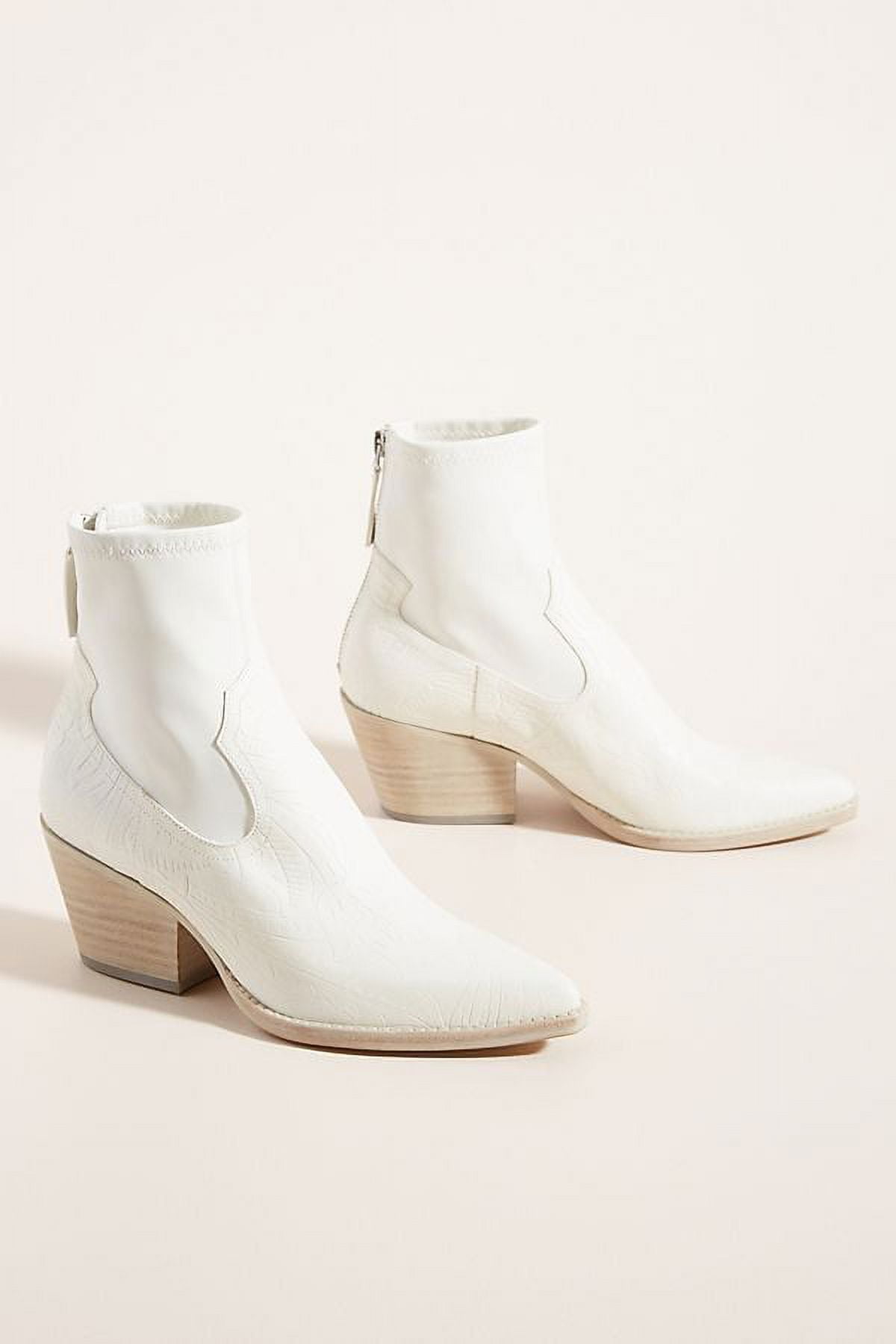 Dolce Vita OFF WHITE Shanta Leather Pointed Toe Mid-Calf Boots, US