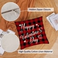thumbnail image 4 of Happy Valentines Day Pillow Covers 18x18 Set of 4 Red Love Heart Throw Pillow Covers Wedding Anniversary Pillow Covers Pillow Cases Home Outdoor Sofa Couch Cushion Covers (18 by 18), 4 of 6