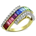 thumbnail image 1 of Women Two-Tone IP Gold Stainless Steel Ring with Top Grade Crystal in Multi Color - Size 6, 1 of 1