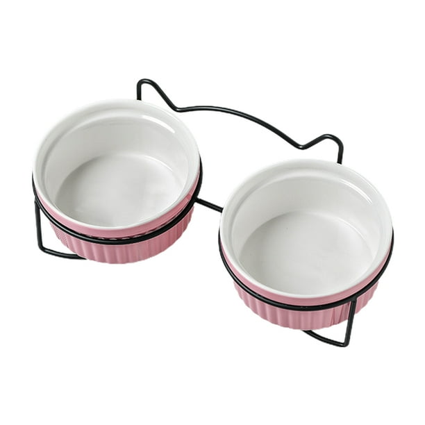 Cat Bowls, Puppy Ceramic Food and Water Bowls Set, Indoors Pet Bowls
