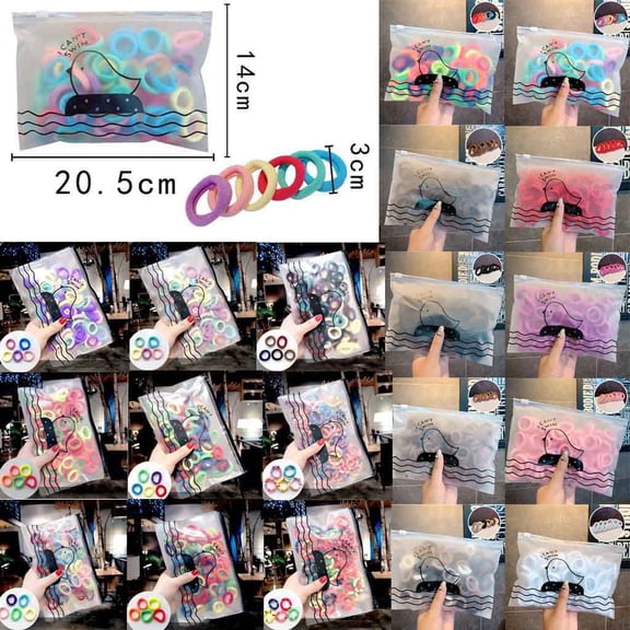 Miorin Under $5 50 Pack Colorful Elastic Hair Bands for Women, Soft Stretchy Ponytail Holders, Non Snag Hair Ties Daily Use, Multicolor Heardband