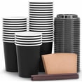 thumbnail image 1 of Insulated 12 oz 100 Pack Disposable Coffee Cups To Go with Travel Lids Sleeves and Straws, 1 of 7