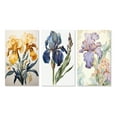 thumbnail image 2 of Designart "Vintage Illustration Golden Irises" Irises Wall Art Set Of 3 - Traditional Gold Canvas Set For Living Room Decor, 2 of 6