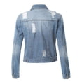 thumbnail image 2 of UTTOASFAY Coat Women Casual Denim Jacket Jean Coat Bead Outwear Overcoat Light blue S, 2 of 6