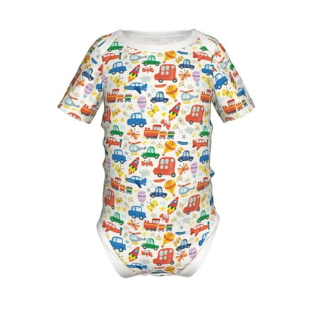 

Coaee Cartoon Transportation for Soft Baby Short-Sleeve Bodysuit Baby Climbing Clothes Baby Girls Boys Bodysuit Romper-9M