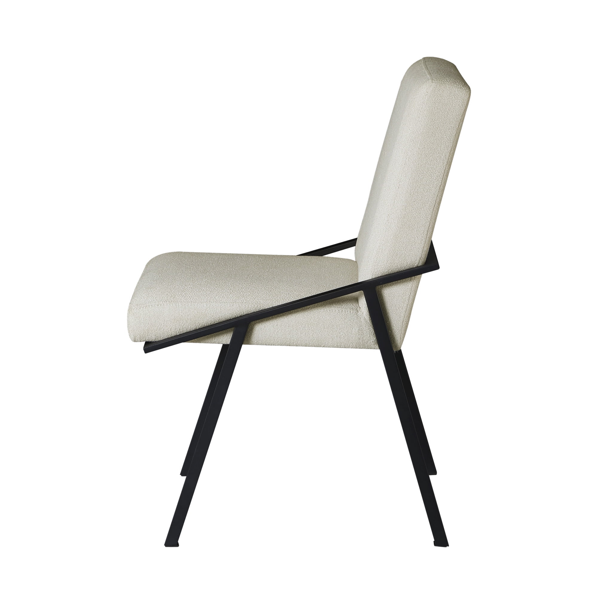 Weston Home Bedford Black Finish Metal Ivory Fabric Dining Chair, Set of 2