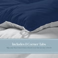 thumbnail image 4 of ROYALE LINENS Reversible Comforter - Twin Size Duvet Insert - All Season Soft Quilted Comforters with 8 Corner Tabs - Down Alternative Bedding Comforter - Duvet Insert (Navy/Silver, Twin 64"x84"), 4 of 9