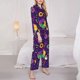thumbnail image 3 of Balery Mardi Gras and Donuts Conjunto de Pijama con Estampado para Mujer, Conjunto de Dos Piezas con Manga Larga, Ropa de Dormir Suave con Bolsillos, Pijamas Cómodos-Small, 3 of 7