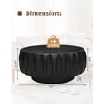 thumbnail image 4 of 31.5" Round Drum Coffee Table, Fluted Design with Black Solid Wood Veneer for Contemporary Living Room, 4 of 9