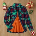 thumbnail image 6 of Clearance! Lisingtool shirts for women trendy 2025 Women's Plaid Fleece Lined Jacket Button Up Fuzzy Shirt Checkered Flannel Blouse C, 6 of 7