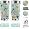 thumbnail image 3 of Daisy Flowers Tumbler with Lid and Straw, Floral Stainless Steel Travel Coffee Cup, Birthday Mug Gifts for Women Daisy Lovers, 20oz Double Wall Vacuum Insulated Tumbler, 3 of 6