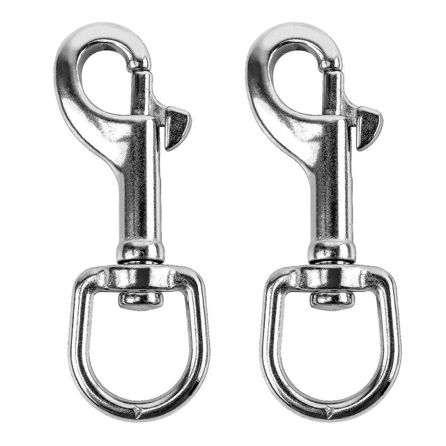 Ganchos de presión con cáncamo giratorio de 3-1/2" 2 piezas de acero inoxidable 316 Clips de resorte con gatillo de un solo extremo
