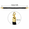 thumbnail image 2 of ABPETE 5 Ft Stanchion Rope, Twisted Barrier Rope with Snap Hooks for Queue Posts, Crowd Control Divider for Hotels, Events, Banks, Theaters and Exhibitions, Black Golden, 2 of 7