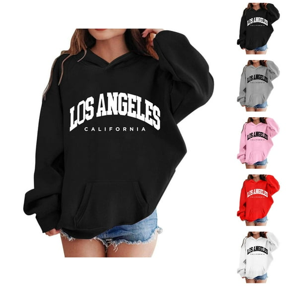 Los Angeles Hoodies for Boys Girls Kids Long Sleeve Casual Graphic Hooded Sweatshirt with Pockets Pullover Tops