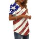 thumbnail image 5 of Día de la Independencia Moda Mujer Casual Puff Manga Corta Cuello en V Impreso Tops Blusa Pompotops  hkajfhjk468566, 5 of 7