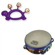 Hohner Kids Purple Turtle Animal Jingle Bells Deluxe w/Remo Rhythm Club Kids Tambourine
