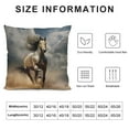 thumbnail image 5 of Shangniulu Safari Horses Throw Pillow Cover American Western Animals Horse Running in dust Farmhouse Cushion Case for Sofa Couch 18x18 Inches Short plush, 5 of 5