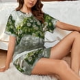 thumbnail image 4 of Daiia Nature Hand Daisies Art Pattern Womens Pajama Sets Short Sleeve Pajamas for Women Sets Soft Lounge Sets Casual Round Neck Sleepwear PJS-Medium, 4 of 7