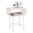 thumbnail image 4 of mDesign Steel Side/End Table Nightstand with Storage Shelf Basket - Cream, 4 of 6
