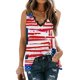 thumbnail image 2 of Camiseta Sin Mangas Para Mujer Tops Sin Mangas Encaje Con Cuello en V Patchwork Día de La Independencia Estampado Sin Mangas Blusa Superior Odeerbi  ODB167240, 2 of 5
