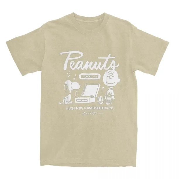 Camisetas de algodón con el logo de Peanuts, Snoopy y Charlie Brown para hombre y mujer, divertidas camisetas de manga corta y cuello redondo