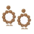 thumbnail image 4 of Handmade Rattan Pendant Drop Earrings for Women Bohemian Braided Straw Raffia Dangle Jewelry Summer Beach Style Accessories, 4 of 5