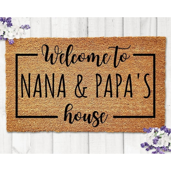 Nana and Papa's House Mats for Front Door Entry Front Porch Doormat Non-Slip Carpet Rugs Floor Mat Decorative for Home Bathroom Kitchen Indoor 18x30 Inch