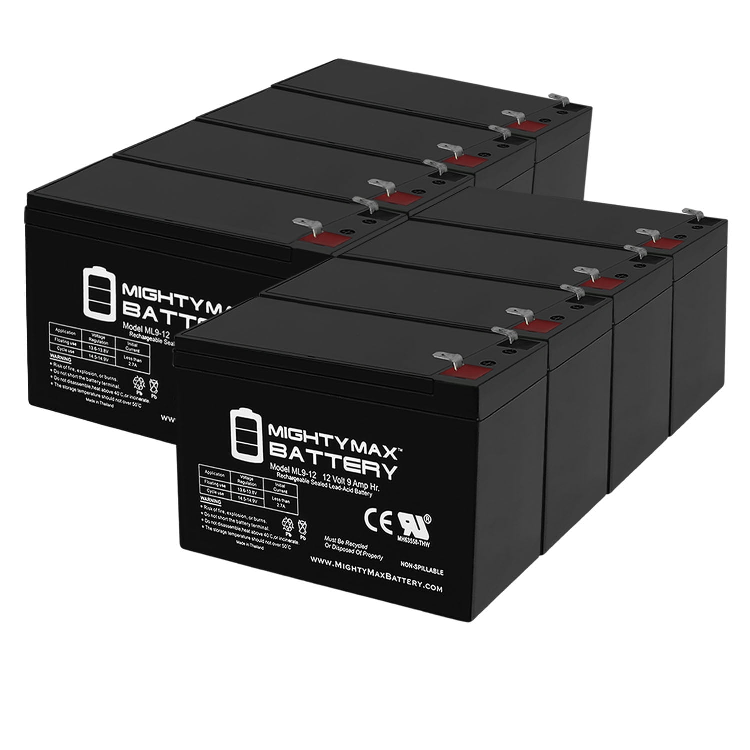 Mighty Max Battery 12V 9AH Replacement for Eaton PowerWare 5115 UPS 1000 VA 8 Pack Brand Product 