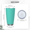 thumbnail image 4 of Picia Teal Turquoise Pattern 20 oz Tumbler Stainless Steel Vacuum Insulated Coffee Ice Cup Double Wall Travel Flask Dual Lid Water Bottle, Eco-friendly Car Cup-Straw Three-piece Set, 4 of 8