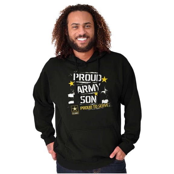 Military Logo Proud US Army Son Hoodie Hooded Sweatshirt Men Brisco Brands S