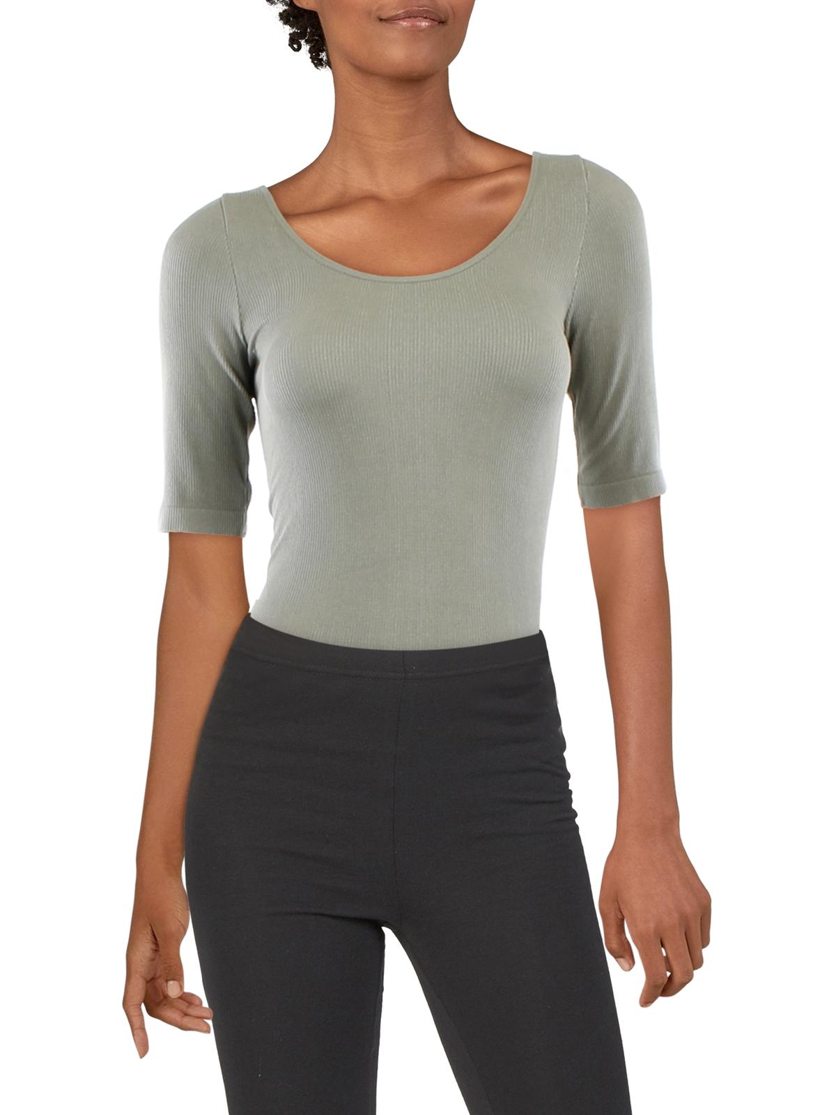 Guess Womens Preya Plaited Elbow Sleeve Bodysuit