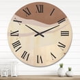 thumbnail image 2 of Designart 'Ivory and Terracotta Shapes with Scuff Effect' Modern Wood Wall Clock, 2 of 5