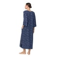 thumbnail image 3 of Aria Women's Sweater Knit 3/4 Sleeve V-Neck Lounger Nightgown with Pockets, Sizes XS to 5X, 3 of 6