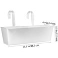 thumbnail image 2 of 2 Pcs Metal Hanging Flower Pots for Railing Fence Flower Planter Bucket Hooks Hanging Bucket Pots Window Plant Holder with Detachable Hooks for Outdoor Balcony Patio and Garden,16 inch,White, 2 of 7
