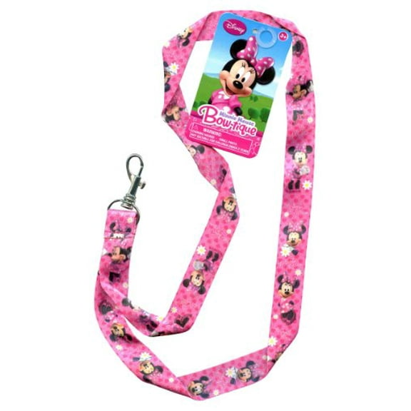 Disney Minnie Mouse Pink Bowtique Pin Trading Keychain Lanyard 18" by Disney