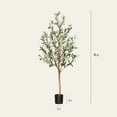 thumbnail image 2 of DR.Planzen 2 Pack 4ft Artificial Olive Tree Indoor, Tall Faux Olive Tree, Artificial Plants with Natural Wood Trunk and Lifelike Fruits for Home Office Decor, 2 of 11
