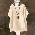 thumbnail image 6 of Ladies Tops 2026 Baggy Boho Tops for Women Casual Summer Holiday Top Plus Size Cotton Linen Blouses Clothing Womens T Shirts for Women Cosy Soft Oversized Short Sleeve Women's Fashion Shirt, 6 of 6