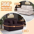 thumbnail image 5 of KINCAM 2-Seater Loveseat Slipcover, Stretch Couch Cover with 2 Pillow Cover, Machine Washable Furniture Protector, Dark Coffee, 5 of 7