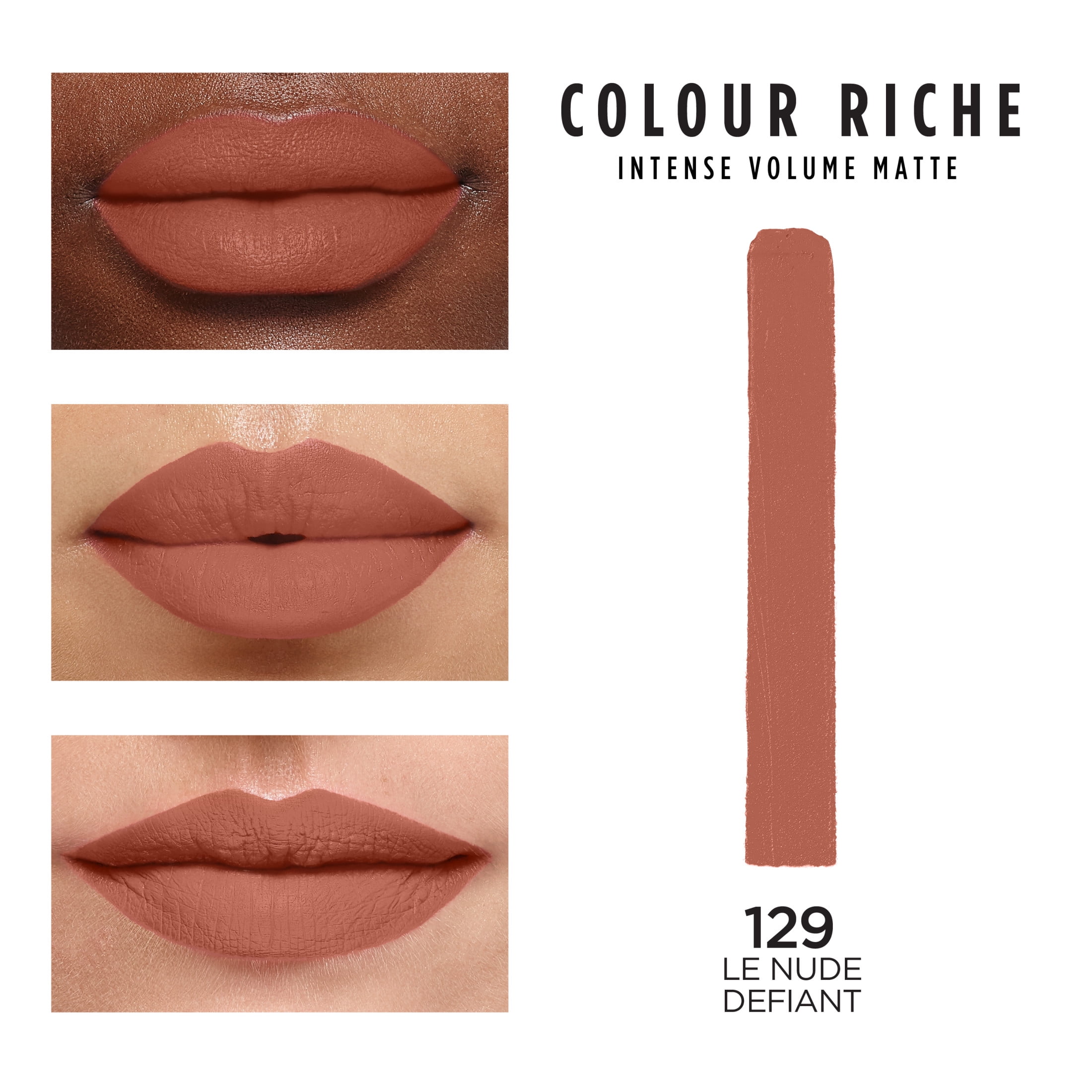 L'Oreal Paris Colour Riche Smudgeproof Intense Volume Matte Lipstick, 129 Le Nude Defiant