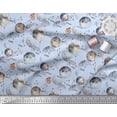 thumbnail image 3 of Soimoi Blue Rayon Fabric Zodiac Text & Planet Galaxy Print Fabric by the Yard 58 Inch Wide, 3 of 3