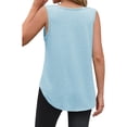 thumbnail image 3 of Summer Sleeveless Solid Color Women Scoop Neck Casual Tank Tops Camisole, 3 of 7