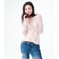 thumbnail image 2 of Aeropostale Blusa de punto de malla para mujer, rosa, pequeña, 2 of 2