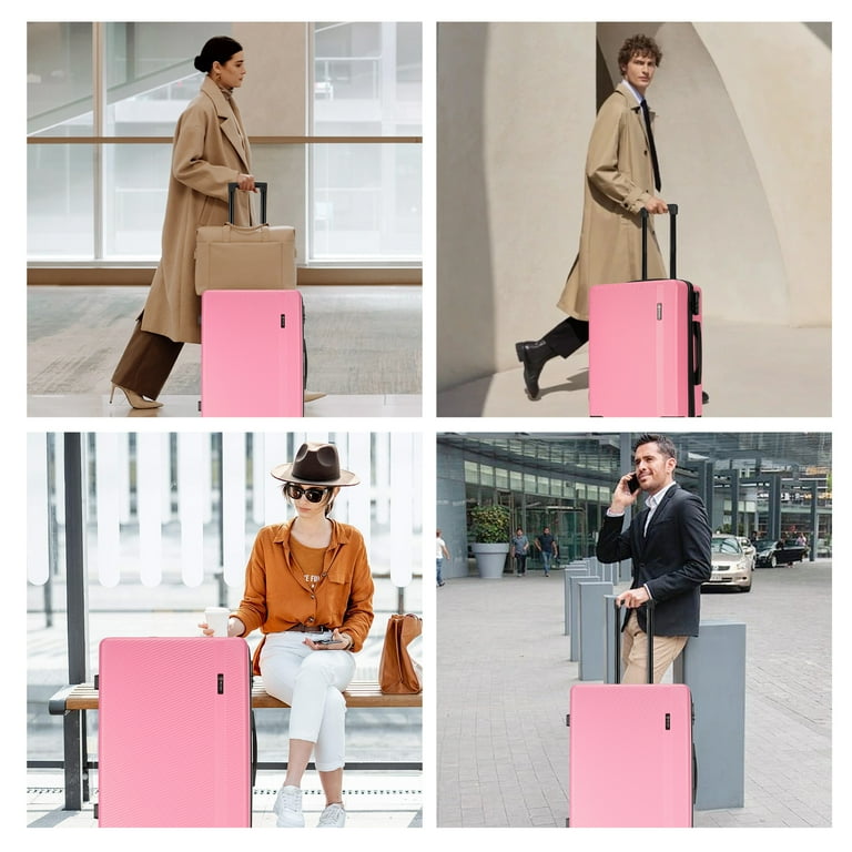 Ginza Travel 3 Piece Carry On Hardside Large Luggage Sets with