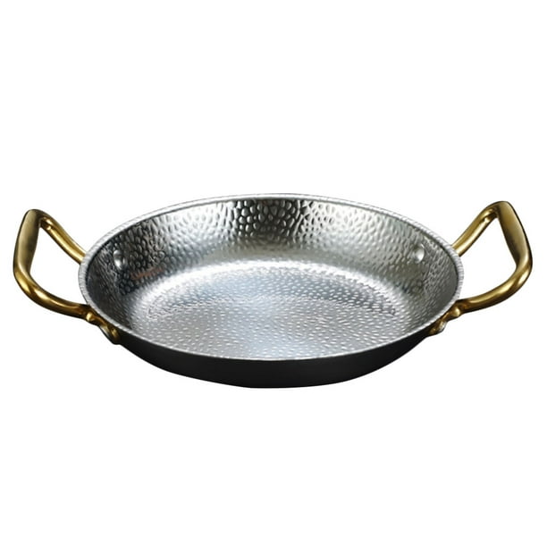 Sartén de acero inoxidable con doble asa para cocina, accesorio para el hogar